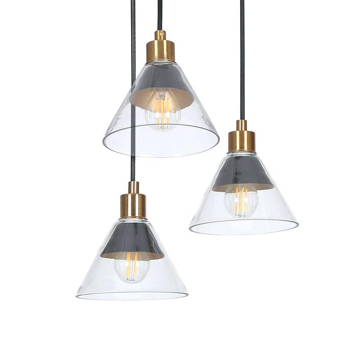 Moolis 3-Light Black and Brass Chandelier