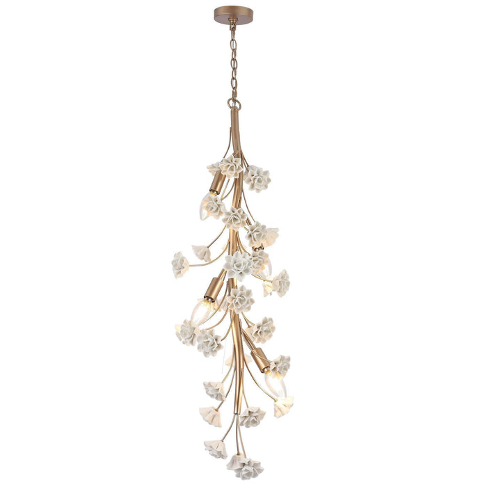 Arilen 4-Light Gold Ceramic Art Chandelier
