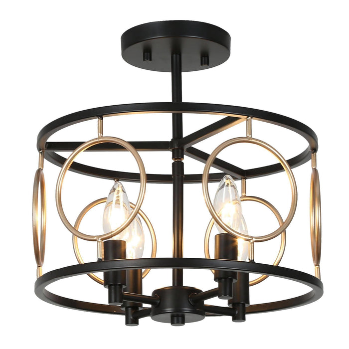 Sylana 4-Light White Semi-Flush Mount Light