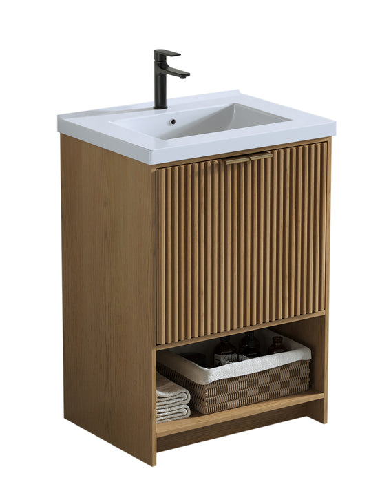 San Diego 24" Oak Gray Bathroom Vanity, Single Sink