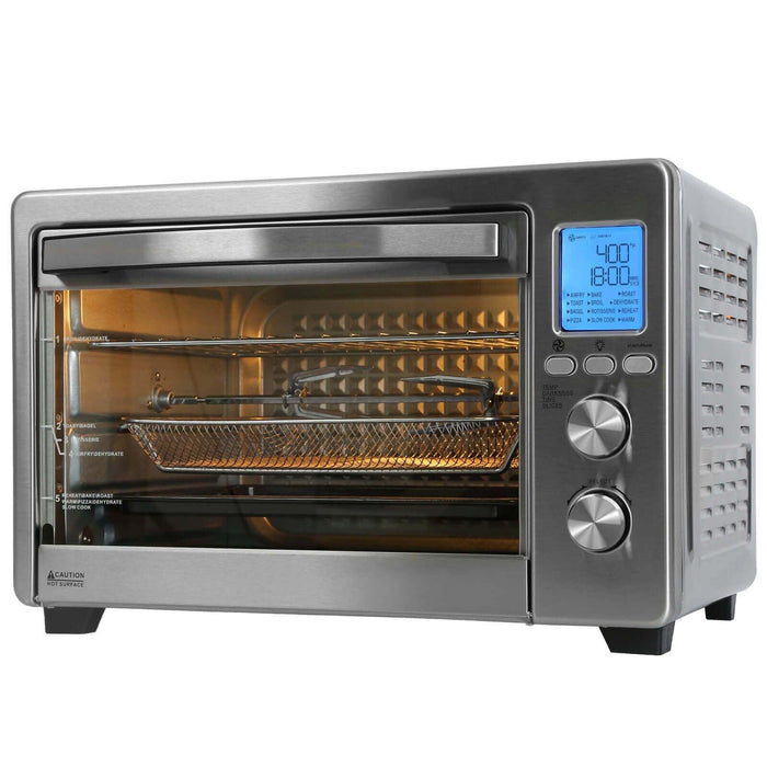 34 QT Large Oven 12-in-1 Air Fryer Stainless Steel Toaster - Belles Lighting