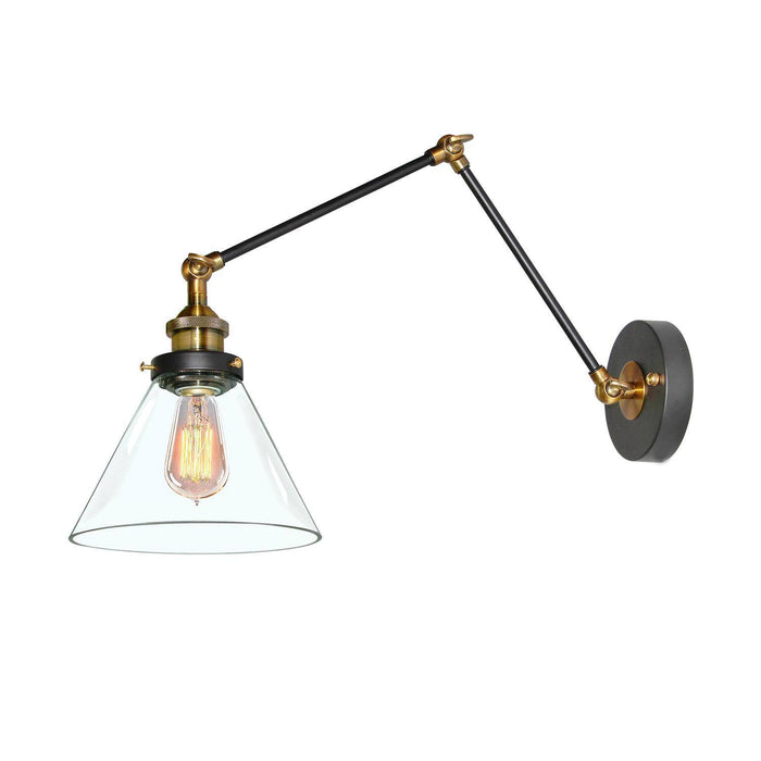 Wolemia 1-Light Black And Brass Swing Arm Light