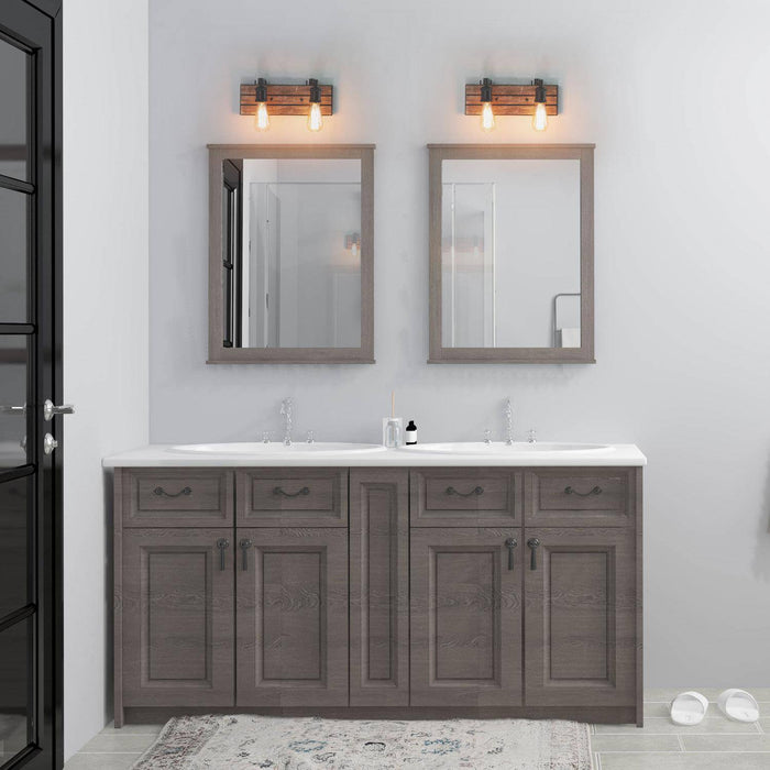 Euphoes 2-Light Wood Bathroom Vanity Light