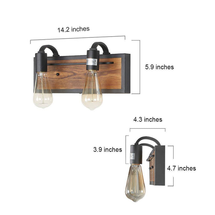 Valtiary 2-Light Wood Bathroom Vanity Light