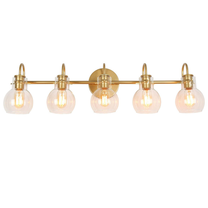 Pleiara 5-Light Gold Bathroom Vanity Light