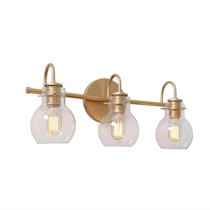 Pleiara 3-Light Gold Bathroom Vanity Lights