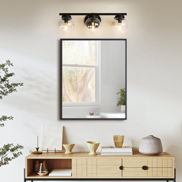 Thanto 3-Light Black Bathroom Vanity Light