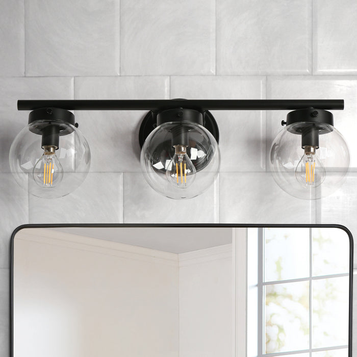 Thanto 3-Light Black Bathroom Vanity Light