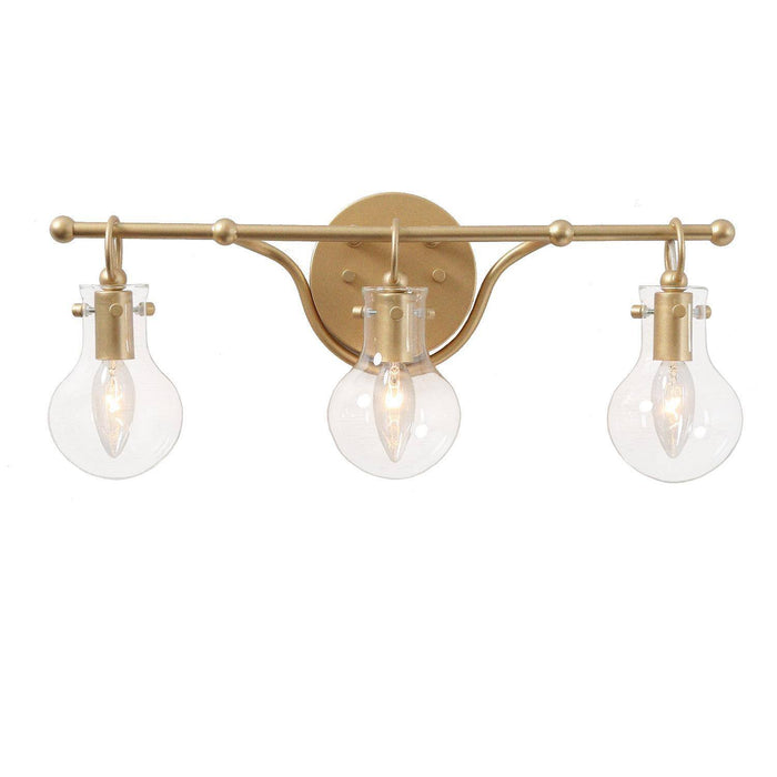 Phospa 3-Light Gold Glass Bathroom Vanity Light