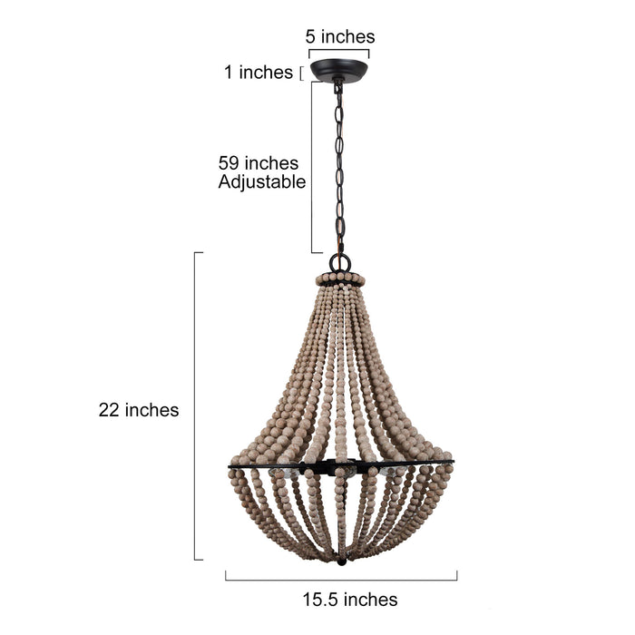 Wysoria 3-Light Wood Chandelier