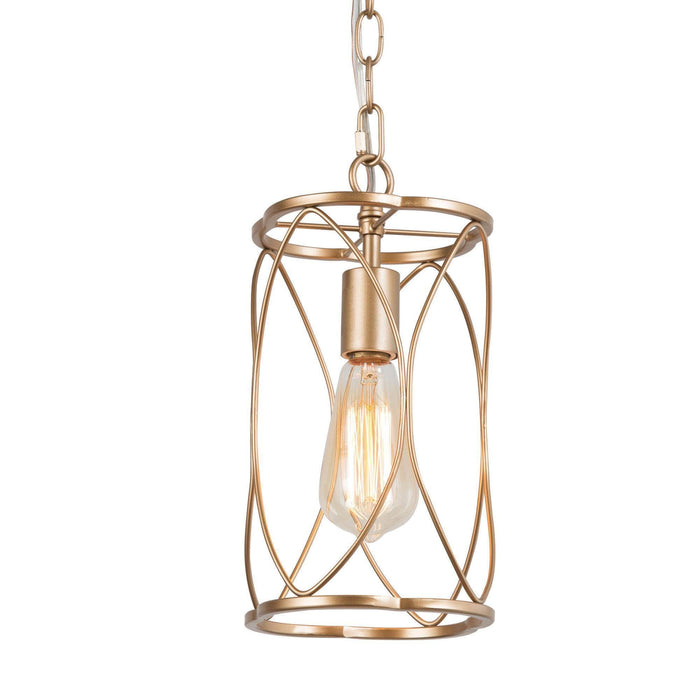 Galess 1-Light Gold Metal Cylinder Pendant Lights