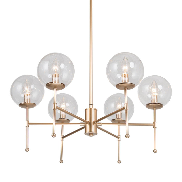 Tyrone 6-Light Gold Glass Radial Chandelier