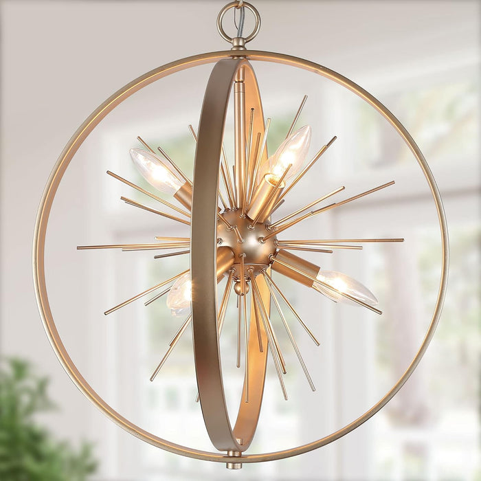 Lanmin 6-Light Gold Chandelier