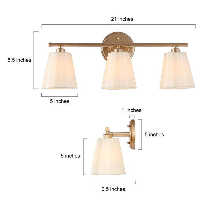 Zorleth 3-Light Gold Bathroom Vanity Light