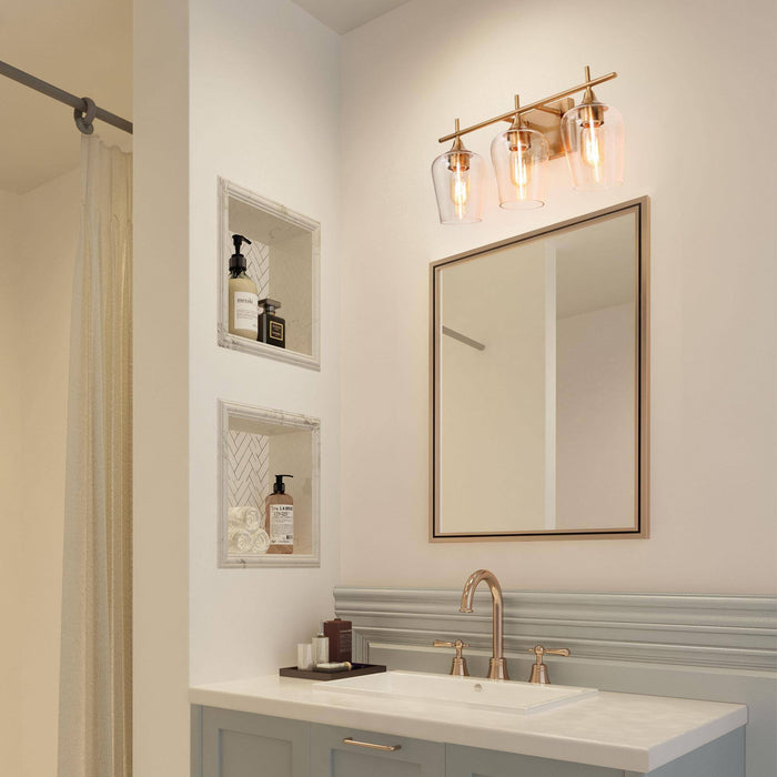 Stamira 3-Light Brass Bathroom Vanity Light