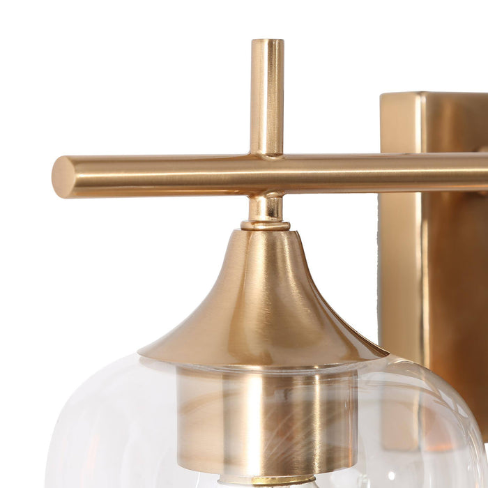 Stamira 3-Light Brass Bathroom Vanity Light