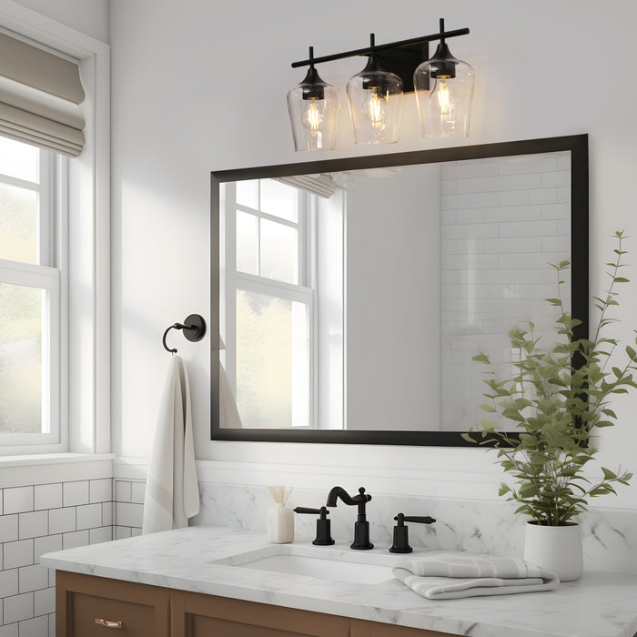 Vexlora 3-Light Black Bathroom Vanity Light