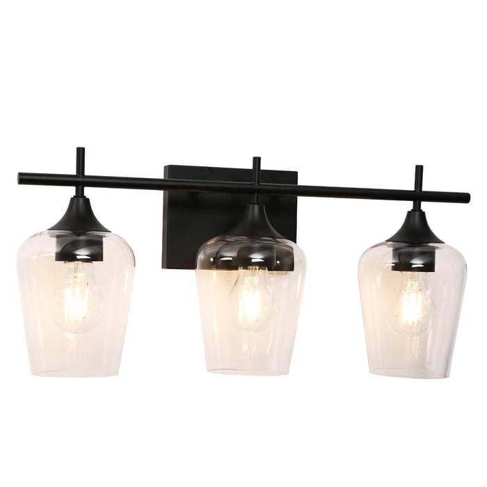 Vexlora 3-Light Black Bathroom Vanity Light