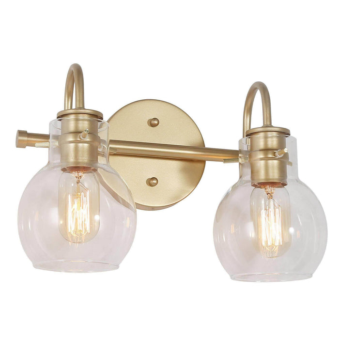 Pleiara 2-Light Gold Bathroom Vanity Light