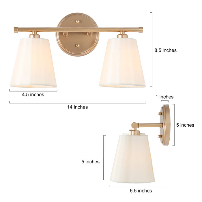 Zorleth 2-Light Gold Bathroom Vanity Light