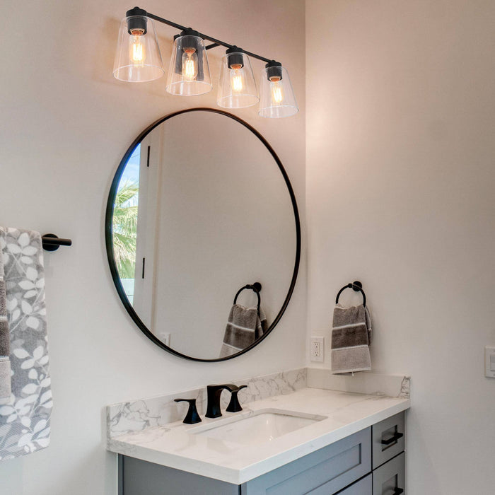 Zyrelis 4-Light Black Bathroom Vanity Light