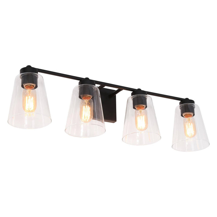 Zyrelis 4-Light Black Bathroom Vanity Light
