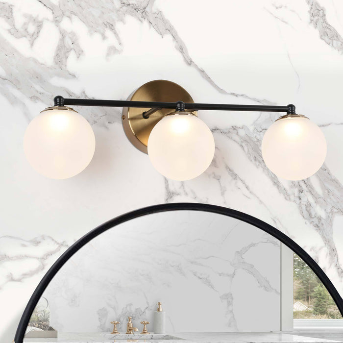 Betoni 3-Light LED Black and Gold Bathroom Vanity Light
