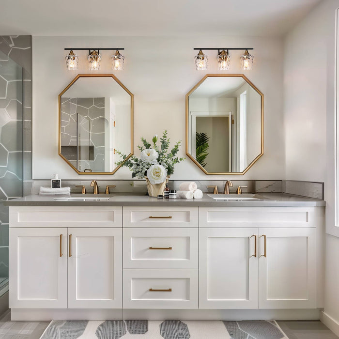 Serevo 3-Light Black And Brass Vanity Light