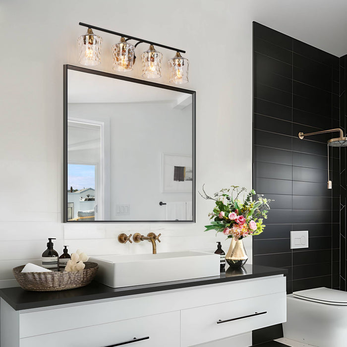 Serevo 4-Light Black And Brass Vanity Light