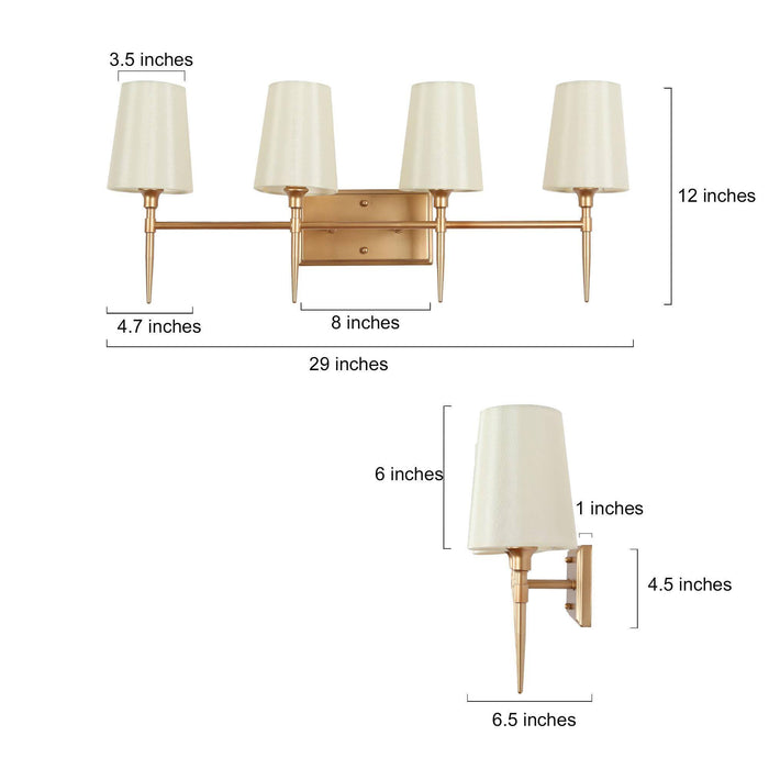Sanant 4-Light Gold Bathroom Vanity Light