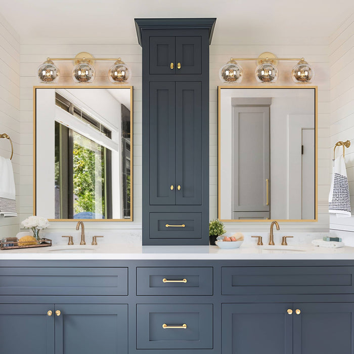 Deuday 3-Light Gold Bathroom Vanity Light