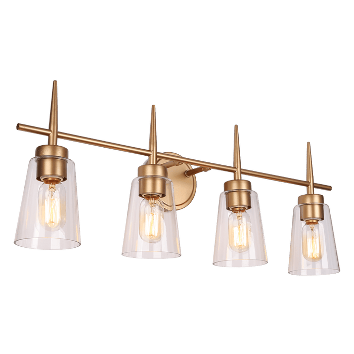 Barbau 4-Light Gold Bathroom Vanity Lights