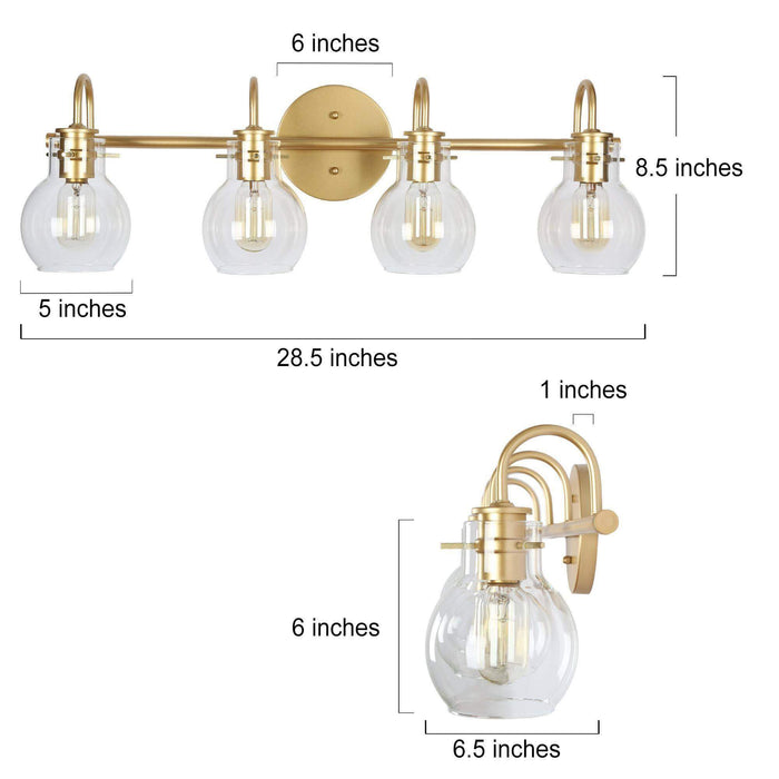 Pleiara 4-Light Gold Bathroom Vanity Light