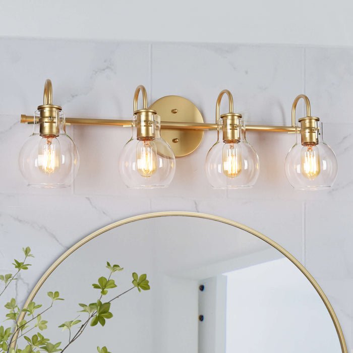 Pleiara 4-Light Gold Bathroom Vanity Light