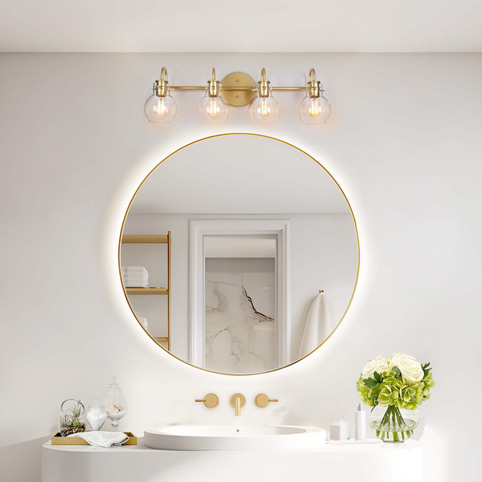 Pleiara 4-Light Gold Bathroom Vanity Light