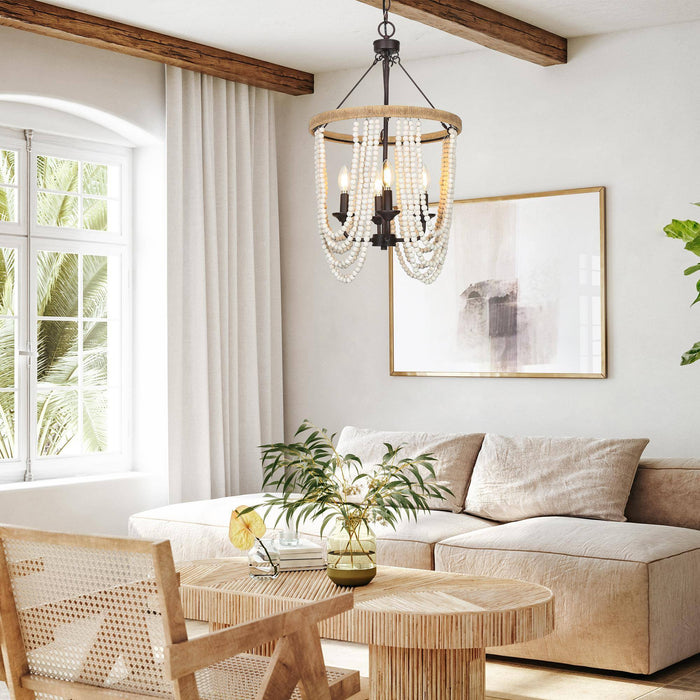 Mystria 4-Light White Chandelier