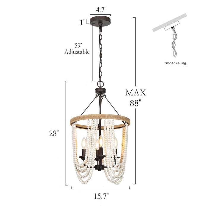 Mystria 4-Light White Chandelier