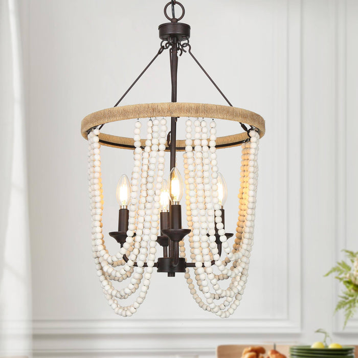 Mystria 4-Light White Chandelier