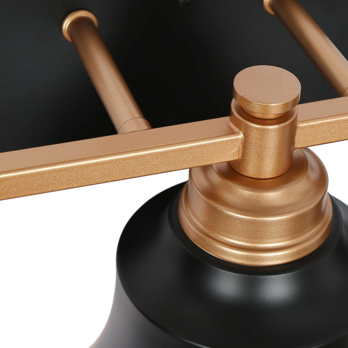 Phapri 3-Light Black and Gold Bathroom Vanity Light