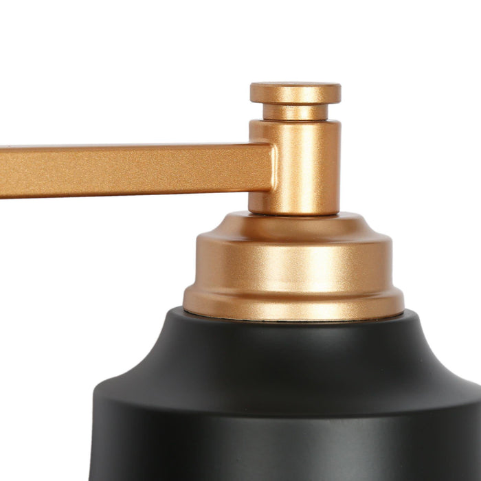 Phapri 4-Light Black and Gold Bathroom Vanity Light