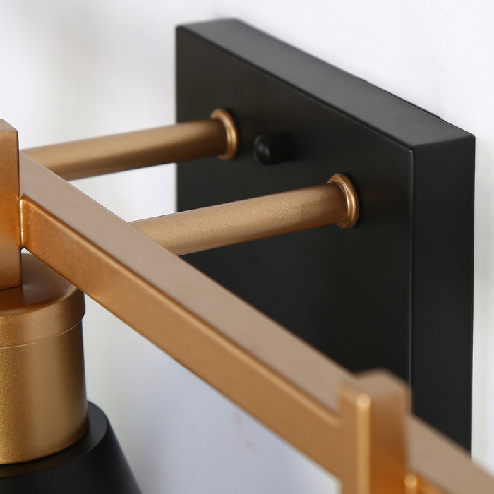 Umbrim 3-Light Black and Gold Bathroom Vanity Light