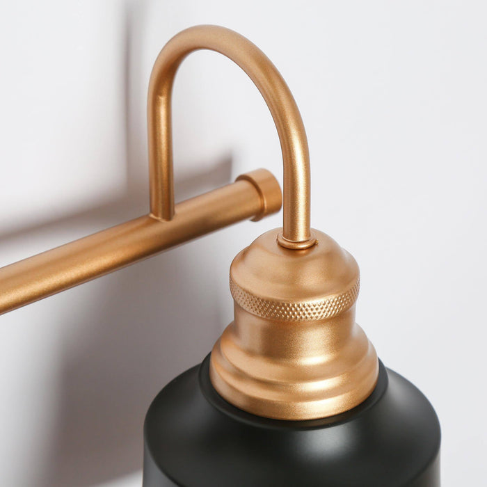 Aphotes 3-Light Black and Gold Bathroom Vanity Light