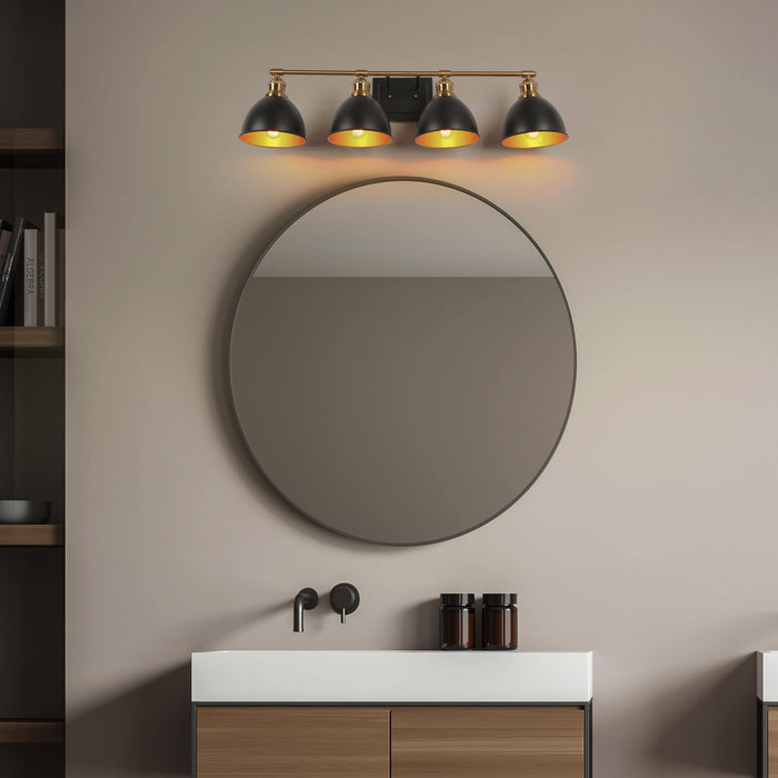 Despovy 4-Light Black and Brass Bathroom Vanity Light