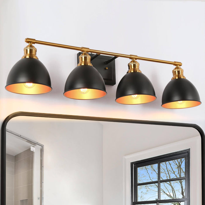 Despovy 4-Light Black and Brass Bathroom Vanity Light