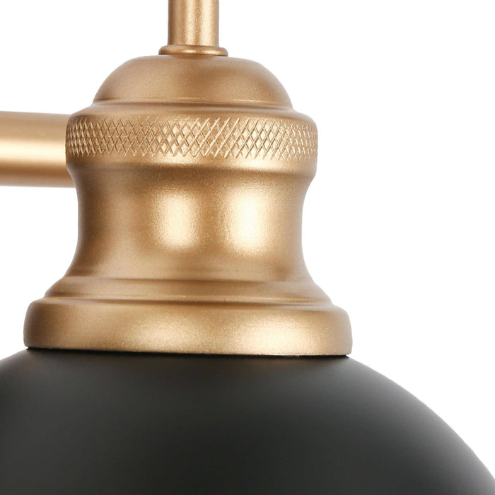 Burdock 2-Light Black and Gold Bathroom Vanity Light