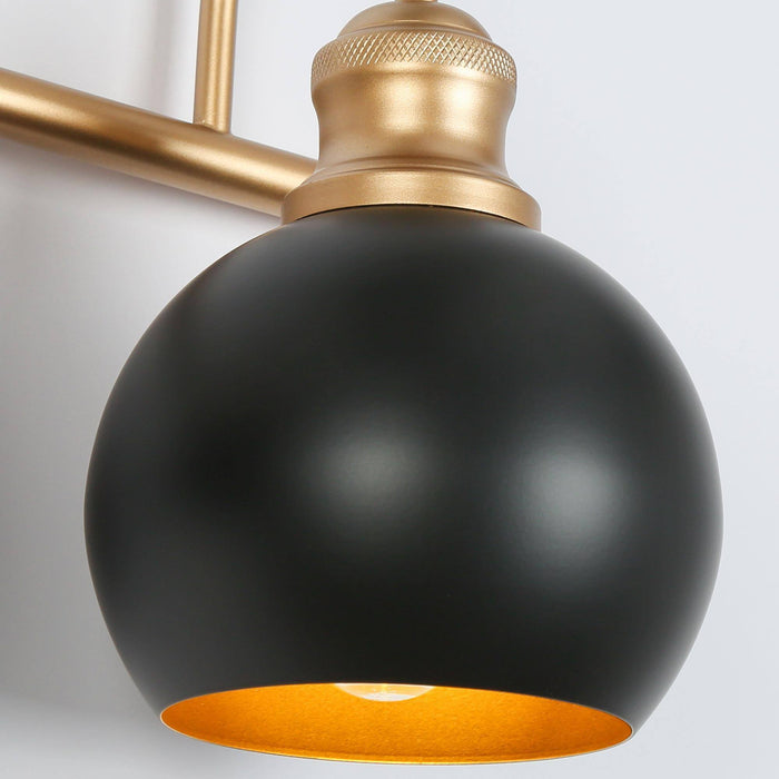 Burdock 4-Light Black and Gold Bathroom Vanity Light
