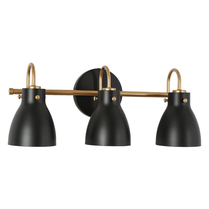 Pleiara 3-Light Black and Gold Bathroom Vanity Light
