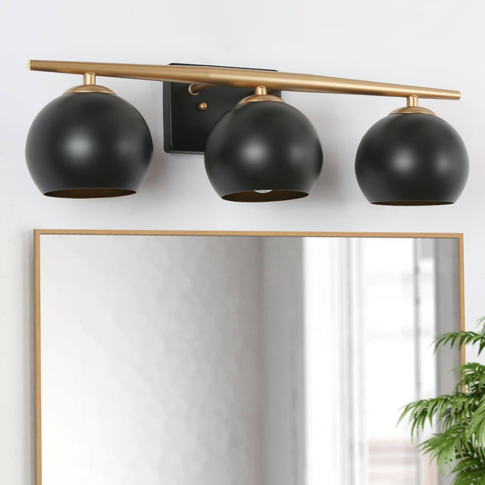 Kiselle 3-Light Black and Gold Bathroom Vanity Light