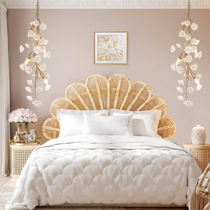 Arilen 4-Light Gold Ceramic Art Chandelier