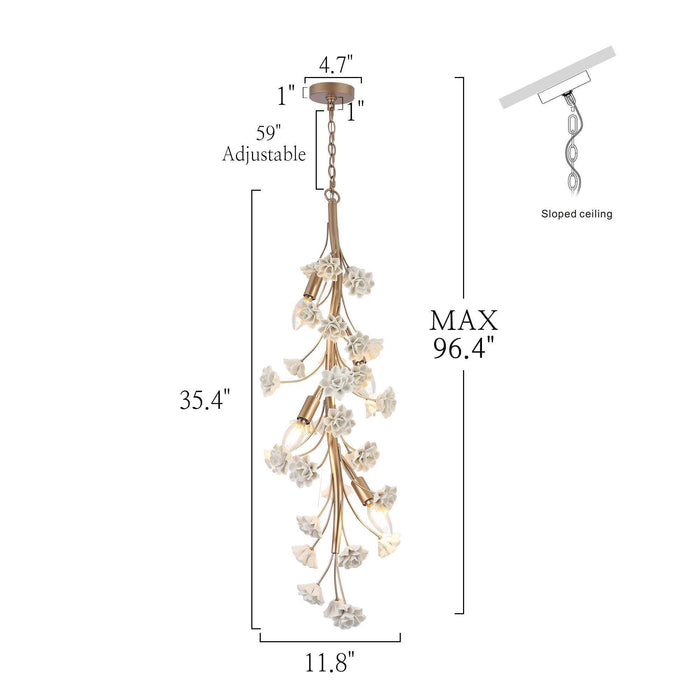 Arilen 4-Light Gold Ceramic Art Chandelier